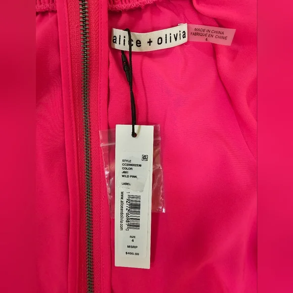 💖HOST PICK💖NEWAlice+Olivia Stacey Bendet Lavinia Smocked Crepe de Chine Dress - Picture 5 of 13